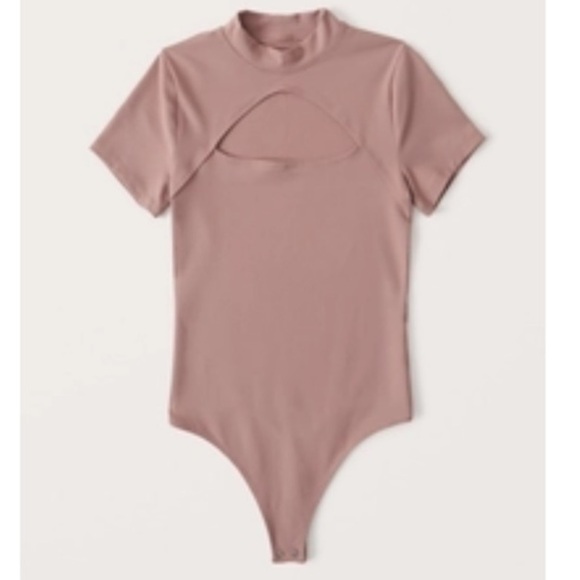 Abercrombie & Fitch Tops - Abercrombie & Fitch size small soft A& F collection mauve pink cut out bodysuit